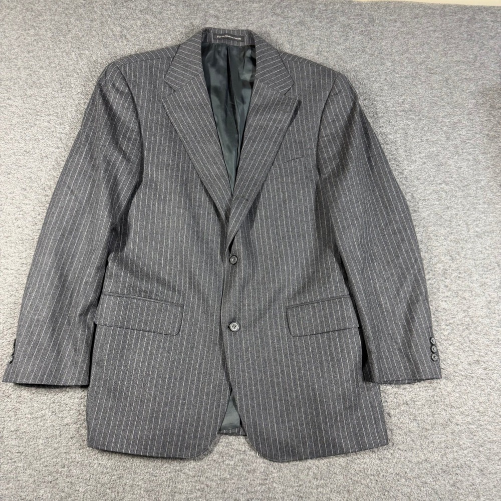 J. Press Parker Mens 42R Wool Pinstripe Blazer Sport Coat Charcoal Grey Canada